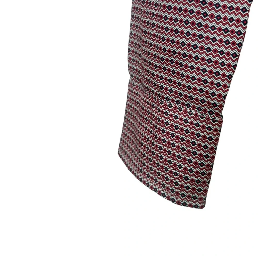 TALLIA Button-Up Dress Shirt Men's‎  Size L 16 1/2 Red Blue Flip Cuff Collared